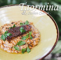 Sauteed foie gras over a bed of risotto