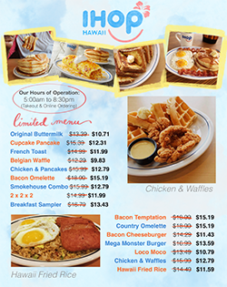 IHOP Waikiki Takeout Menu