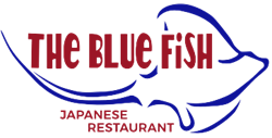 a logo for a the blue fish japanese restaurant