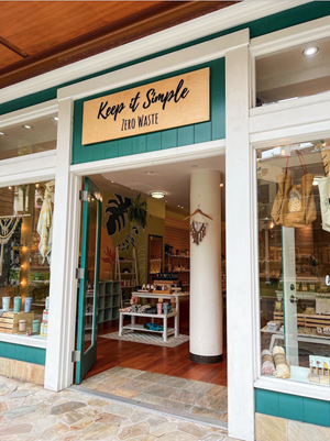 Keep It Simple Zero Waste storefront, which sells reef safe products