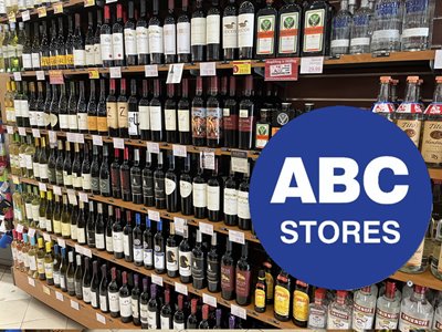 Shelves of wine at ABC Stores