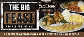 Yard House Banner for The Big Feast And All The Fixings featuring a plate of turkey & sides
