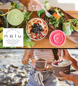 Organic burrito, smoothies, and acai bowl from Nalo Health Bar & Cafe