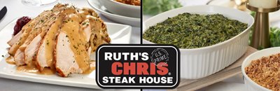 Turkey slices drizzled with gravy & creamed spinach